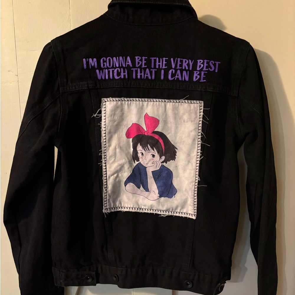 Kiki’s Delivery Service / Studio Ghibli Black Anime Denim Jacket